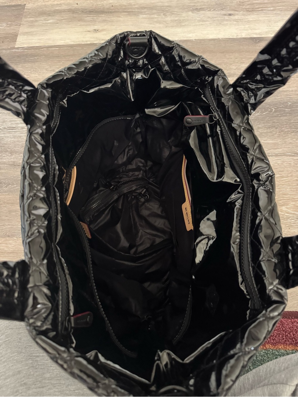 MZ Wallace Metro City Medium Tote Deluxe- Black Lacquer - Picture 5 of 5